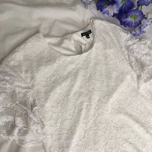 White Floral Lace Shift Dress